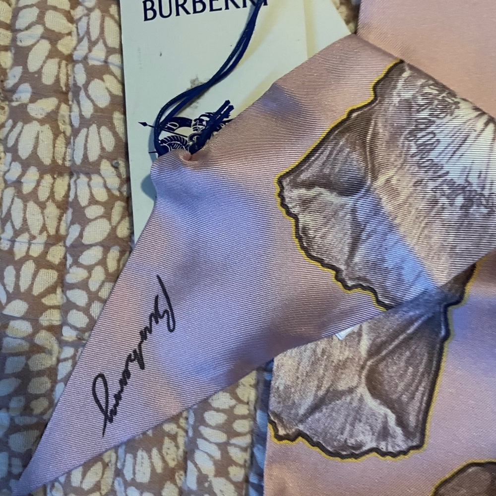 NWT Burberry Wilting Poppies Silk Skinny Scarf - Picture 5 of 10